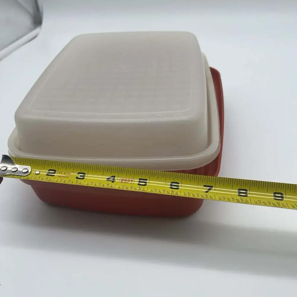 Vintage Tupperware Junior Waffle-Bottom Marinating Container 1518-1 Paprika